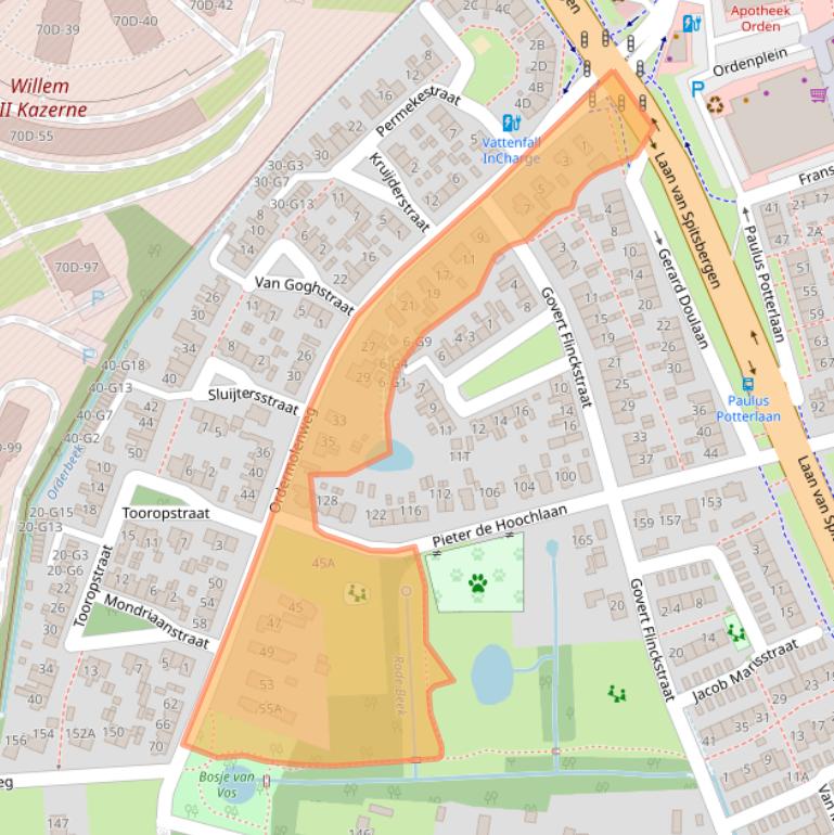 Kaart van postcodegebied 7312SC.