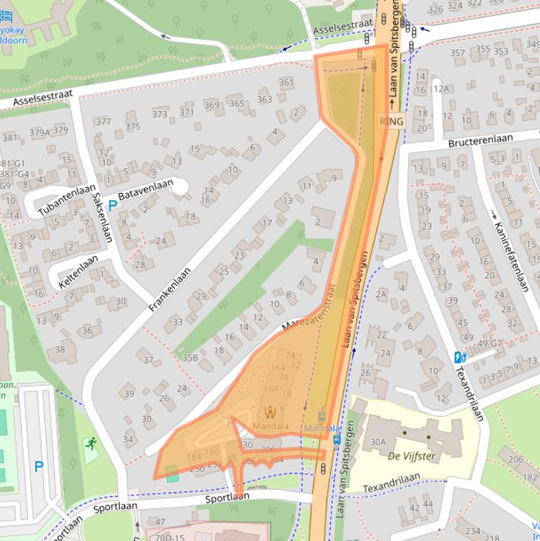 Kaart van postcodegebied 7312TV.