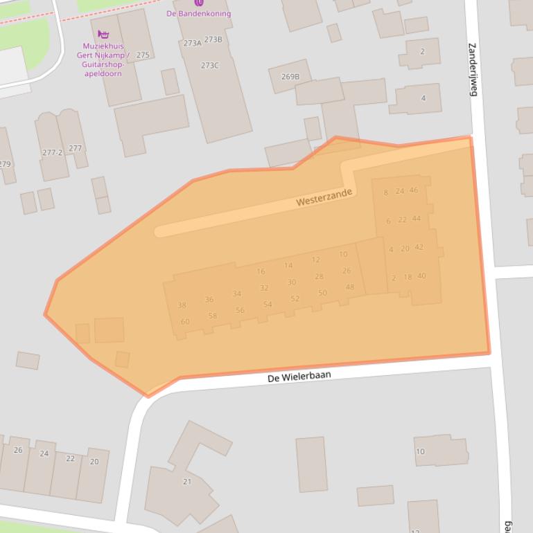 Kaart van postcodegebied 7312ZZ.