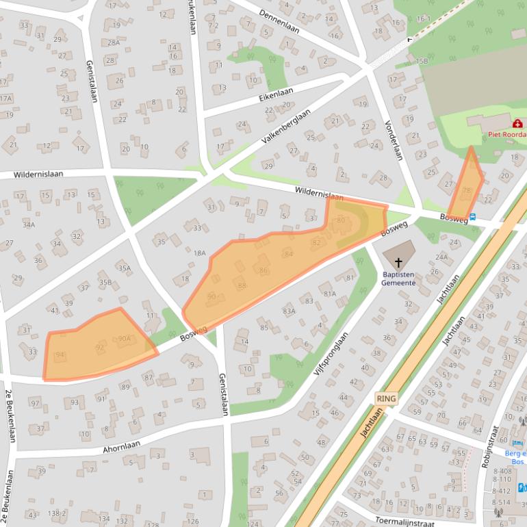 Kaart van postcodegebied 7313CD.