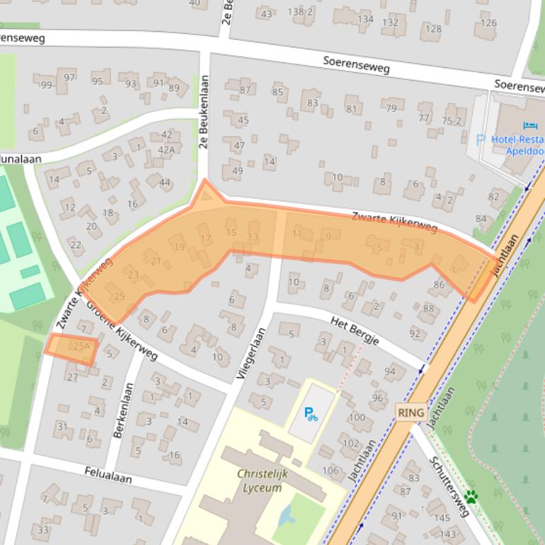 Kaart van postcodegebied 7313GC.