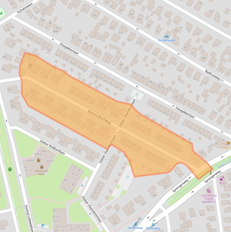 Kaart van postcodegebied 7314EZ.