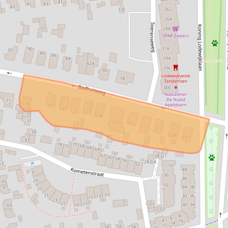 Kaart van postcodegebied 7314JK.