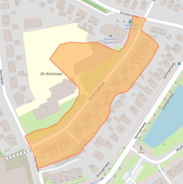 Kaart van postcodegebied 7314LL.