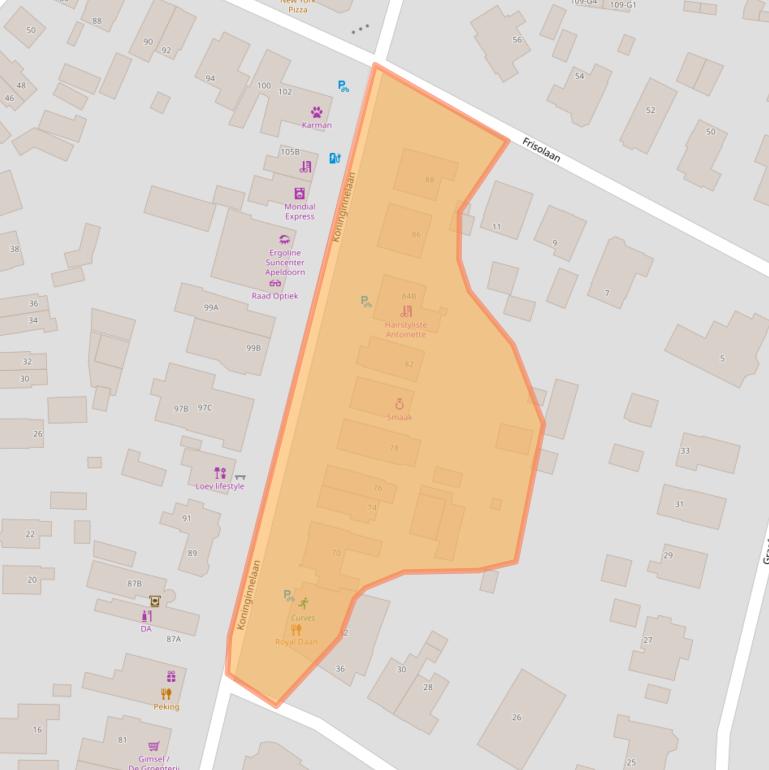 Kaart van postcodegebied 7315BV.