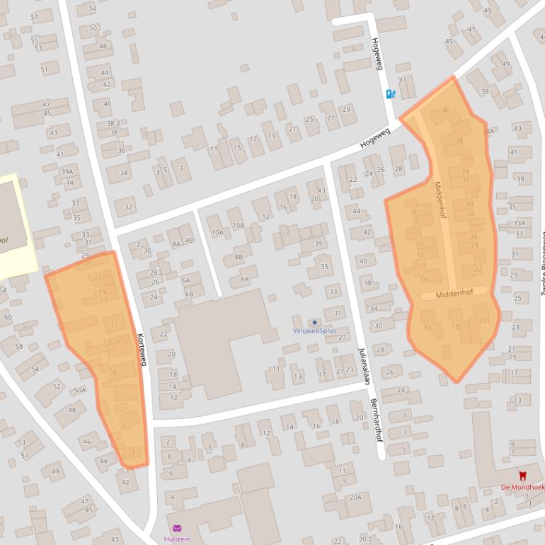 Kaart van postcodegebied 7315CJ.