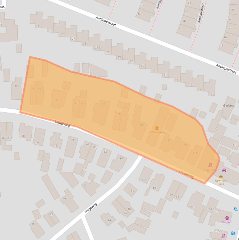 Kaart van postcodegebied 7315CT.