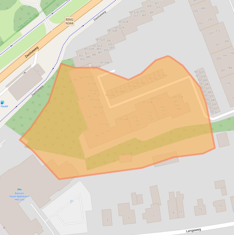 Kaart van postcodegebied 7315DB.