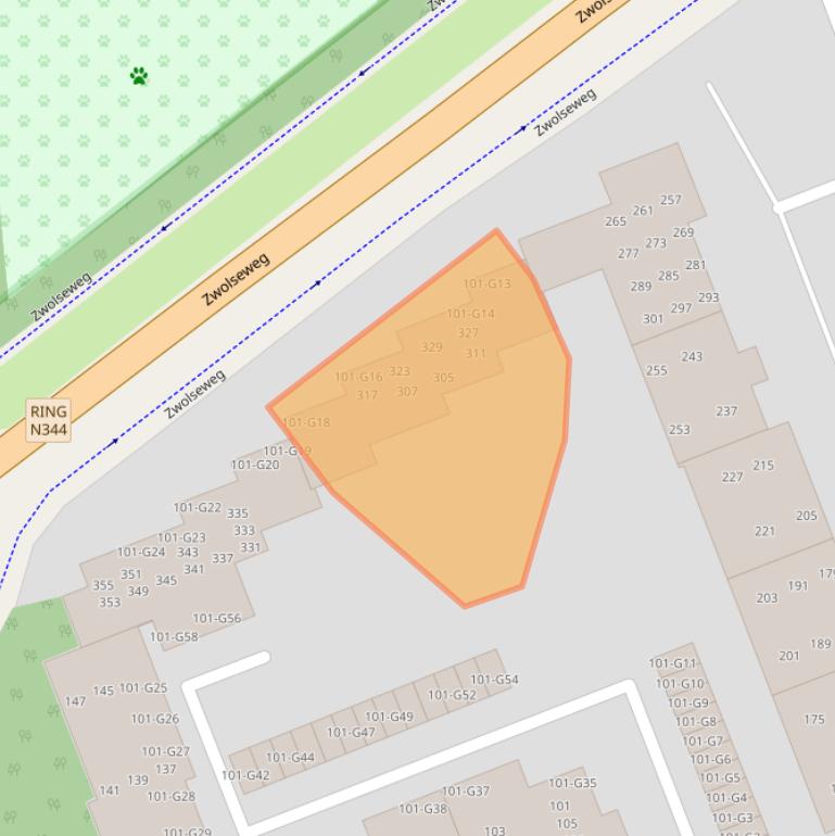 Kaart van postcodegebied 7315DJ.