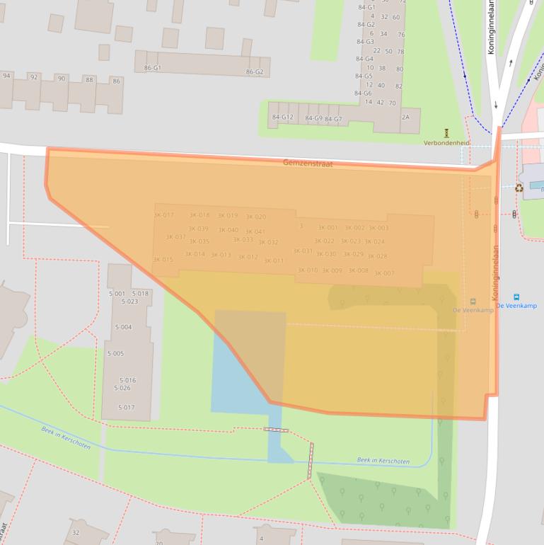 Kaart van postcodegebied 7315EK.