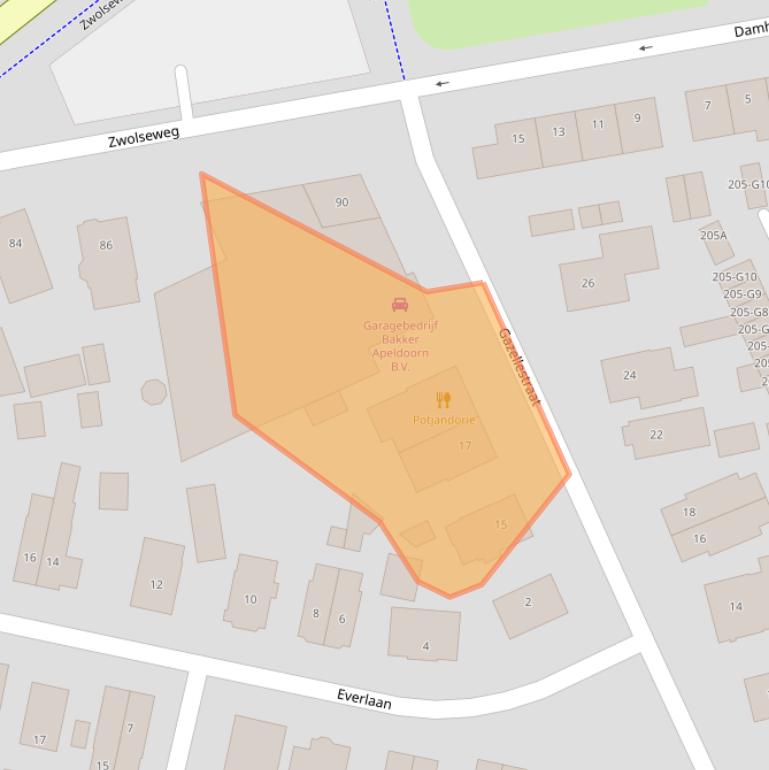 Kaart van postcodegebied 7315GB.