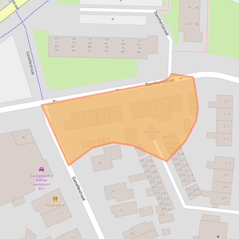 Kaart van postcodegebied 7315GC.