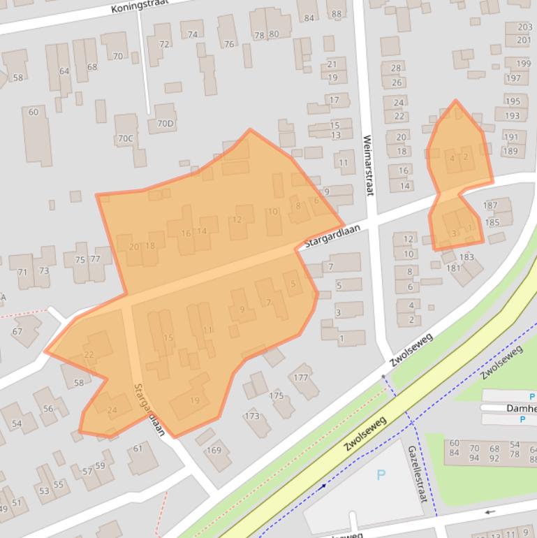 Kaart van postcodegebied 7315GS.