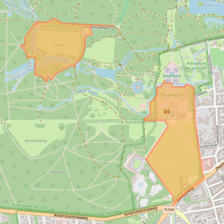 Kaart van postcodegebied 7315JA.