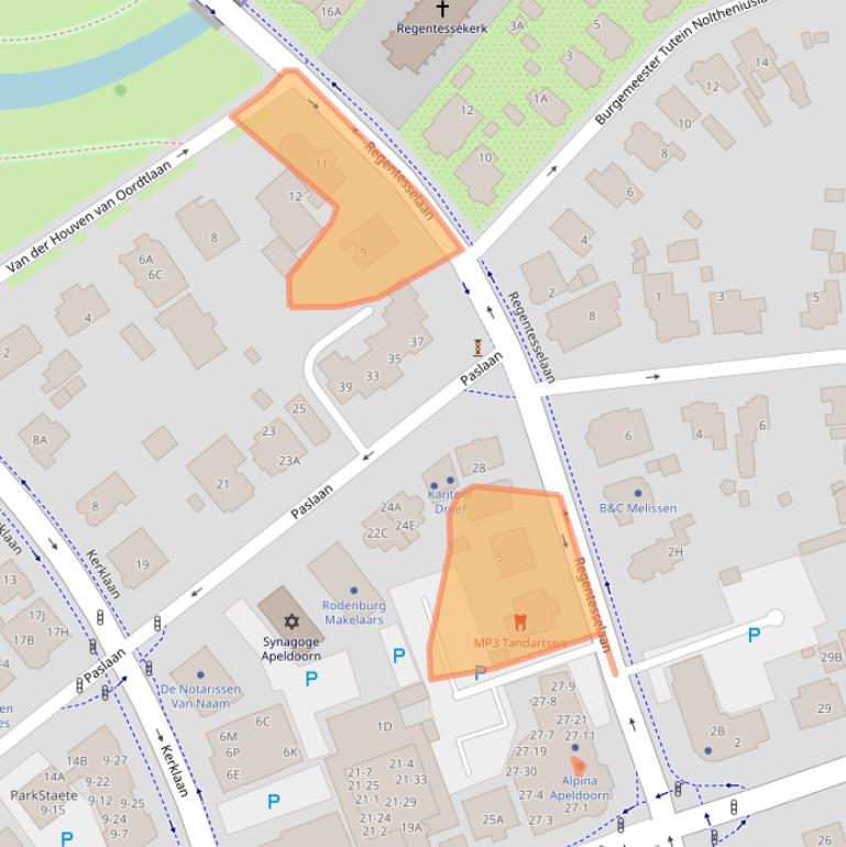 Kaart van postcodegebied 7316AA.