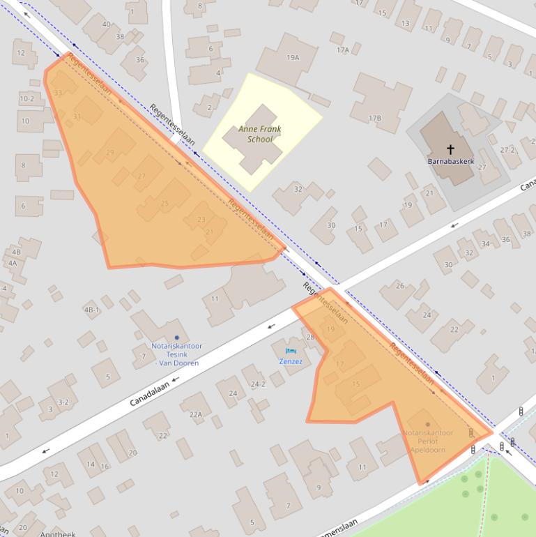 Kaart van postcodegebied 7316AB.