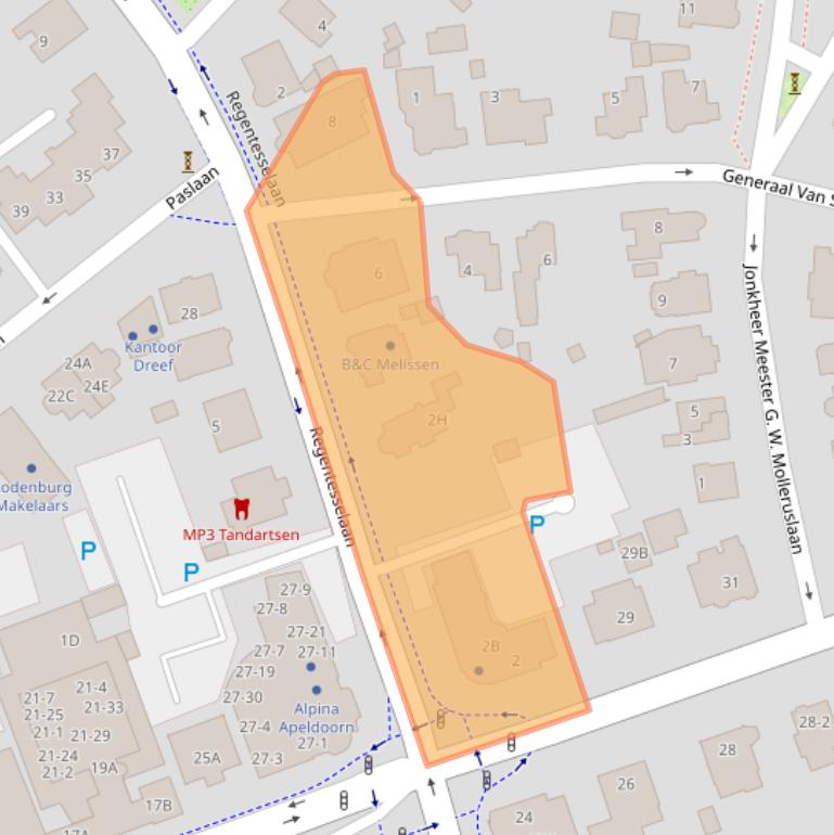 Kaart van postcodegebied 7316AC.