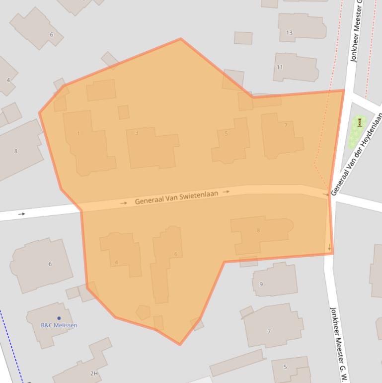 Kaart van postcodegebied 7316BA.