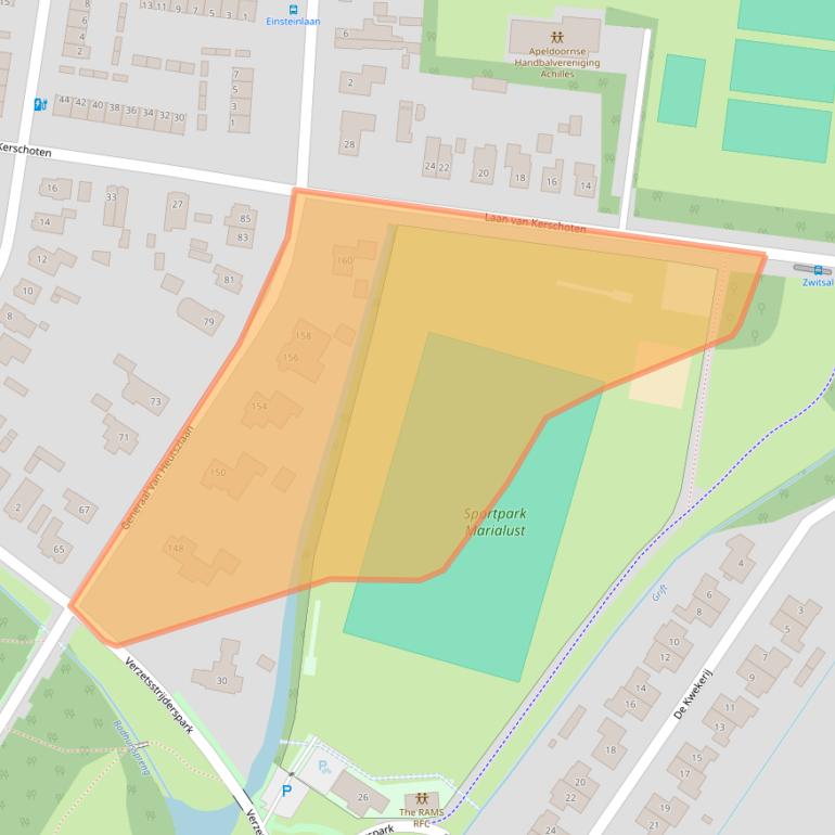 Kaart van postcodegebied 7316CL.