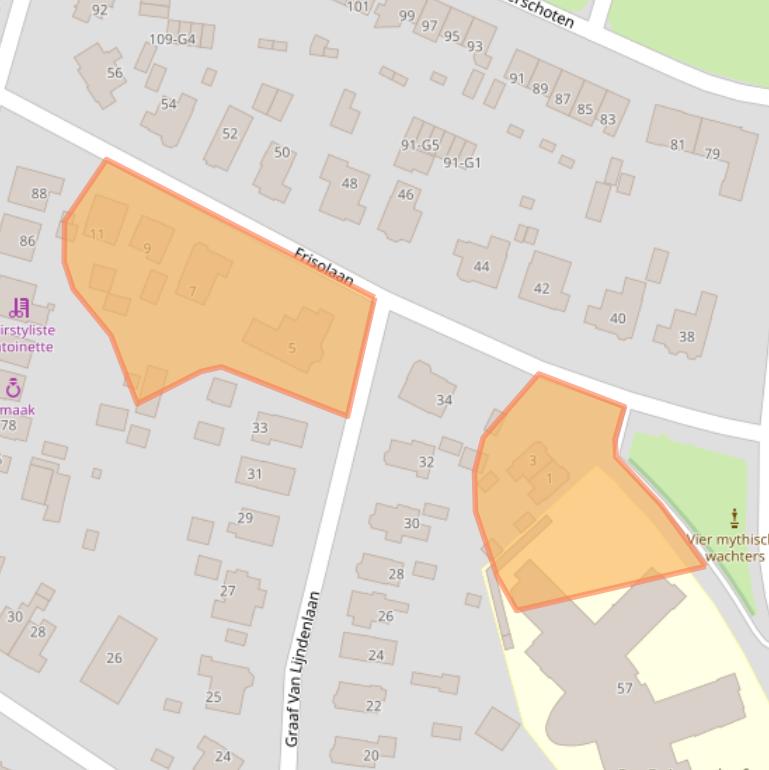 Kaart van postcodegebied 7316DA.