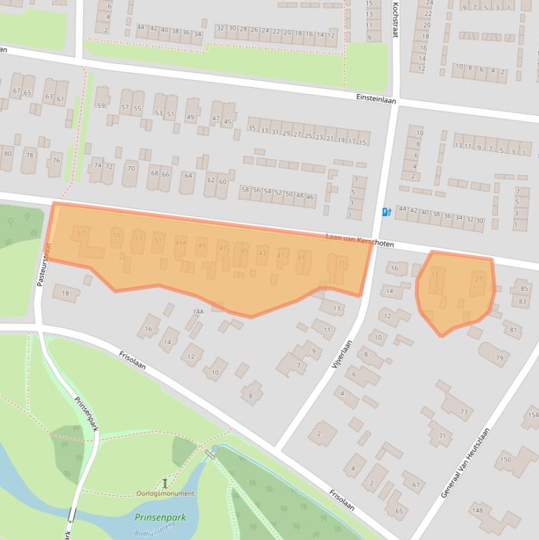 Kaart van postcodegebied 7316EP.