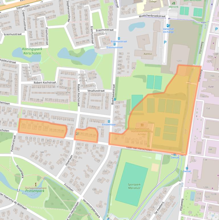 Kaart van postcodegebied 7316EV.