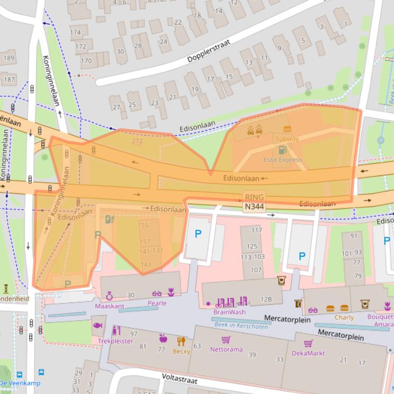 Kaart van postcodegebied 7316JL.