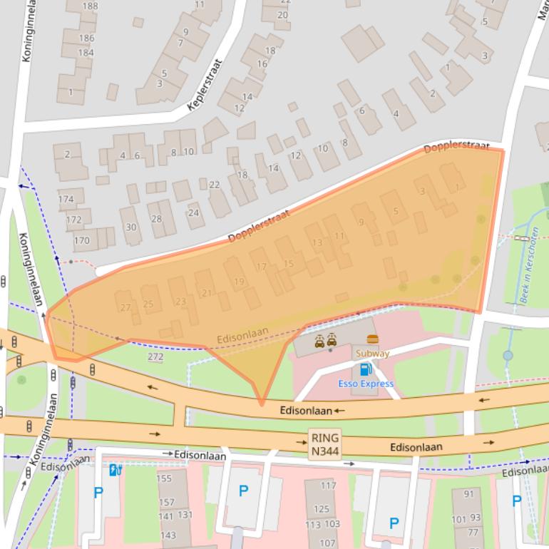 Kaart van postcodegebied 7316JS.