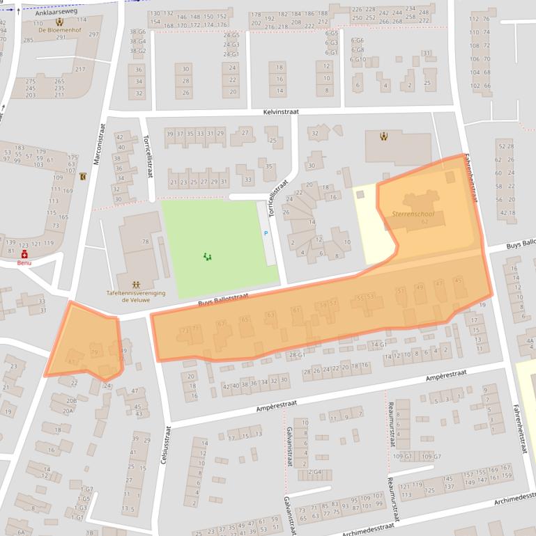 Kaart van postcodegebied 7316LB.