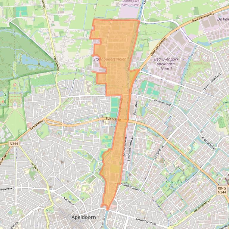 Kaart van postcodegebied 7317.