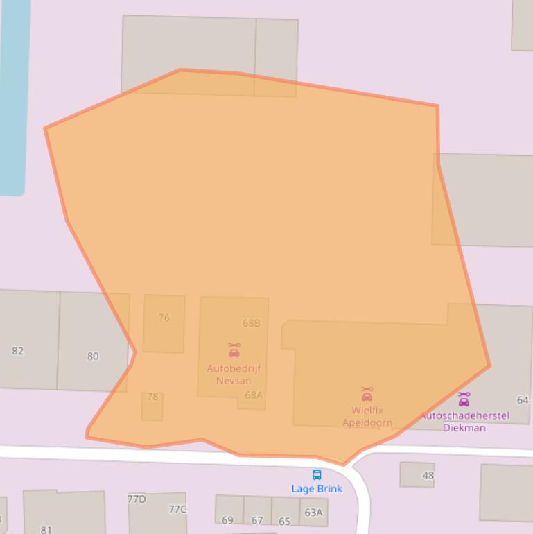 Kaart van postcodegebied 7317BG.