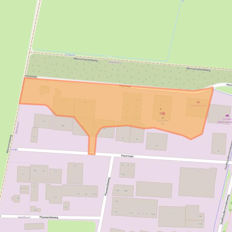 Kaart van postcodegebied 7317BL.