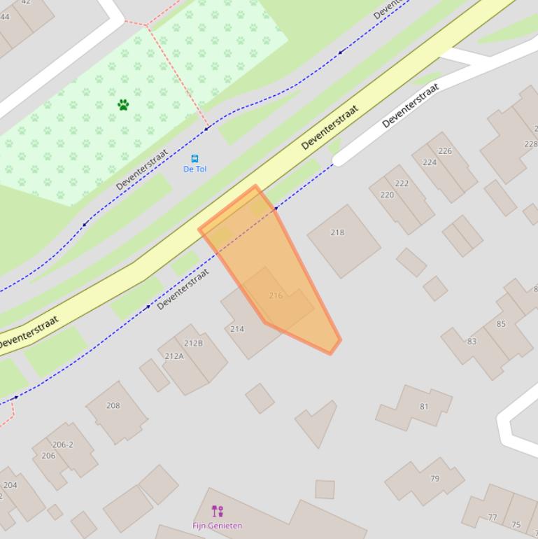 Kaart van postcodegebied 7321AB.