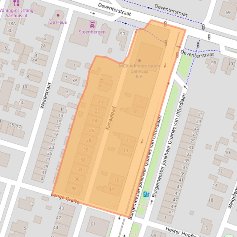 Kaart van postcodegebied 7321AP.