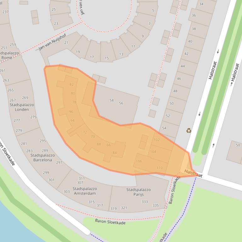 Kaart van postcodegebied 7321AZ.