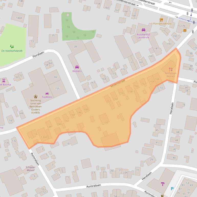 Kaart van postcodegebied 7321BJ.