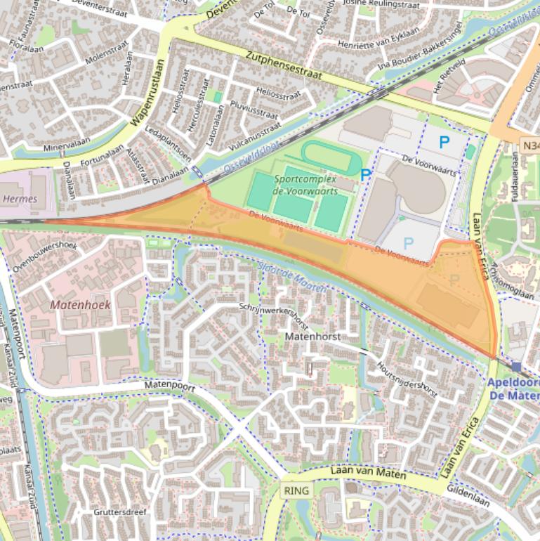 Kaart van postcodegebied 7321BT.