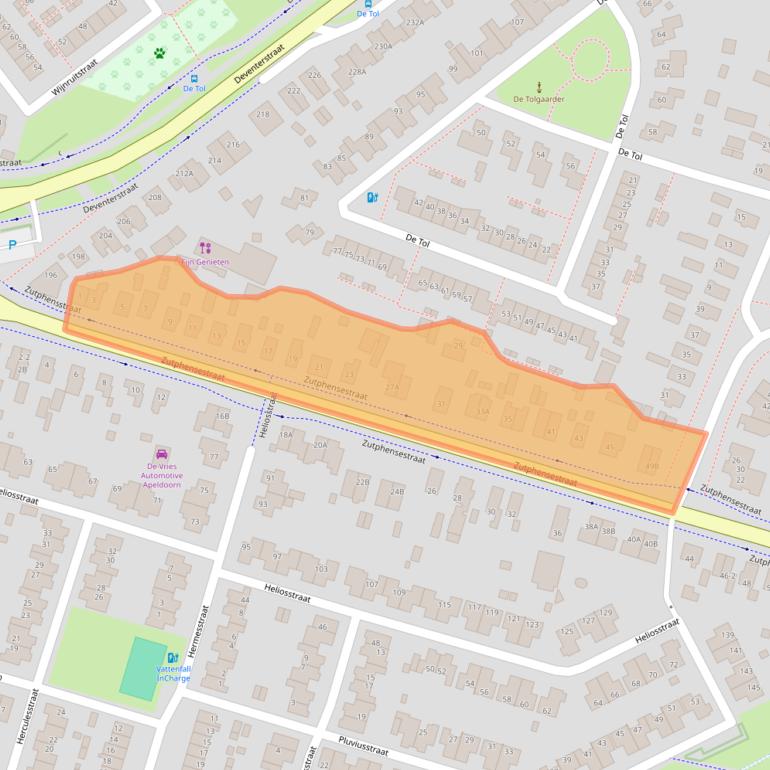 Kaart van postcodegebied 7321CH.