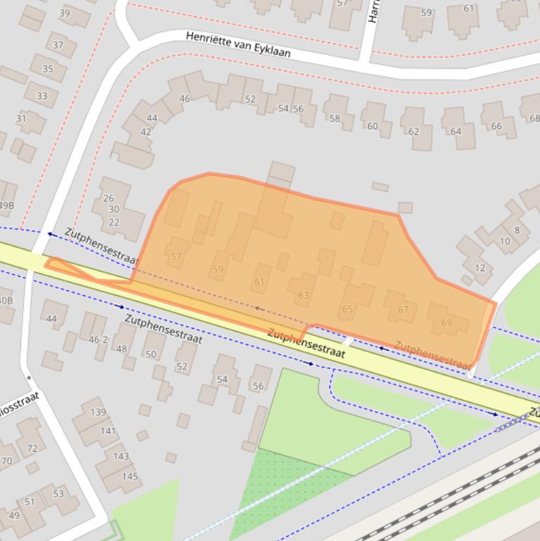 Kaart van postcodegebied 7321CJ.