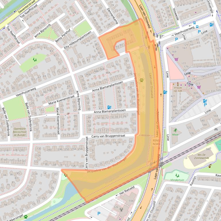 Kaart van postcodegebied 7321DJ.