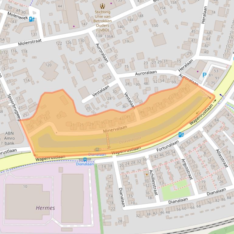 Kaart van postcodegebied 7321DP.