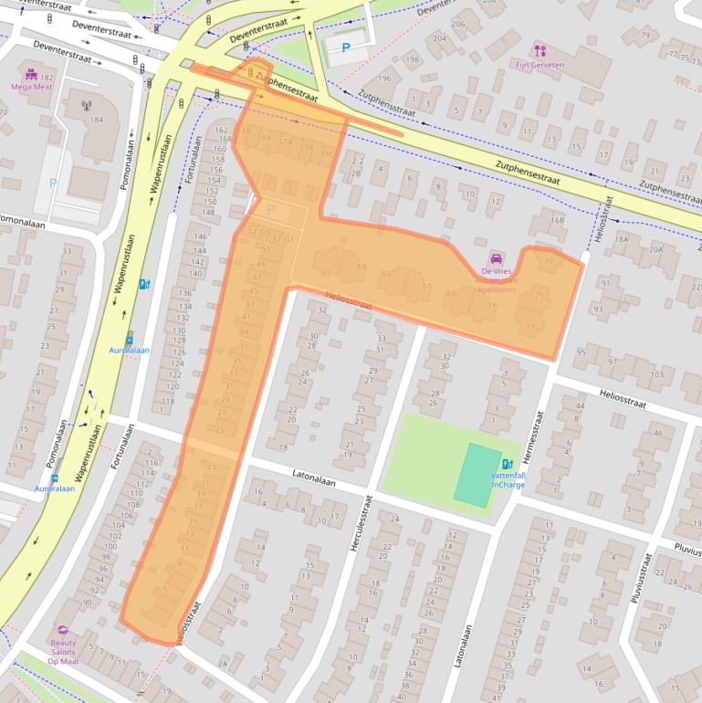 Kaart van postcodegebied 7321ED.