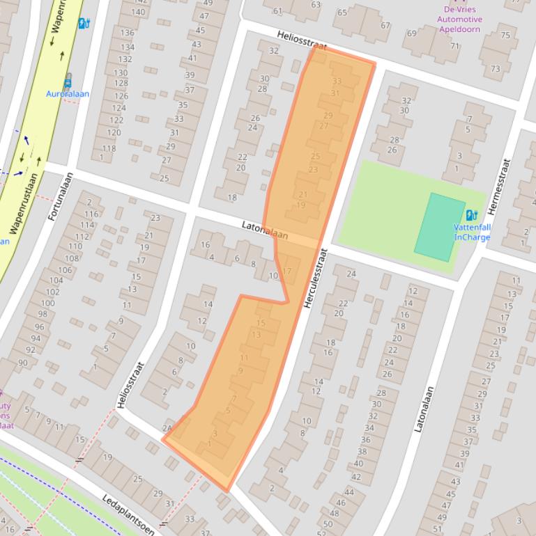 Kaart van postcodegebied 7321EH.