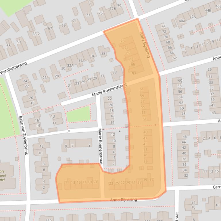 Kaart van postcodegebied 7321HD.
