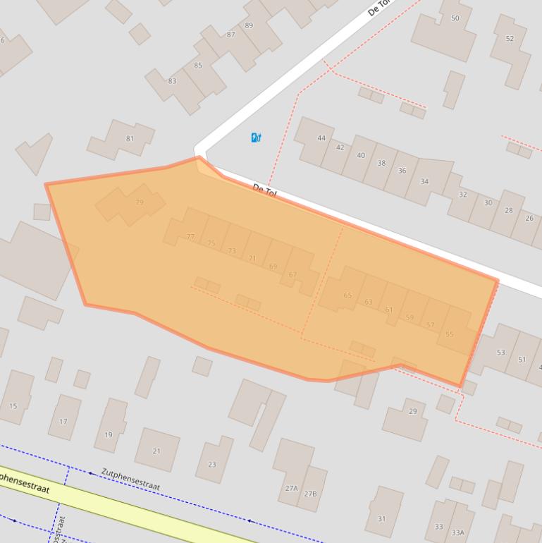 Kaart van postcodegebied 7321KG.