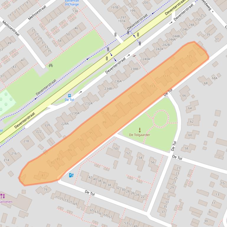 Kaart van postcodegebied 7321KJ.