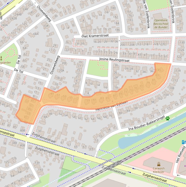 Kaart van postcodegebied 7321LE.