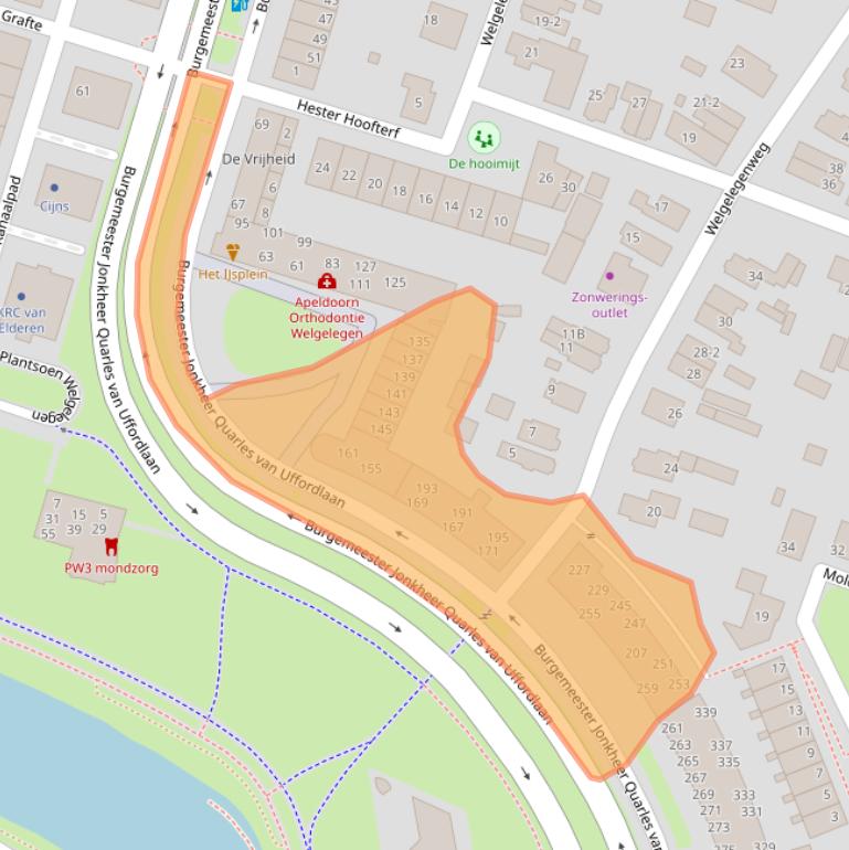 Kaart van postcodegebied 7321ZP.