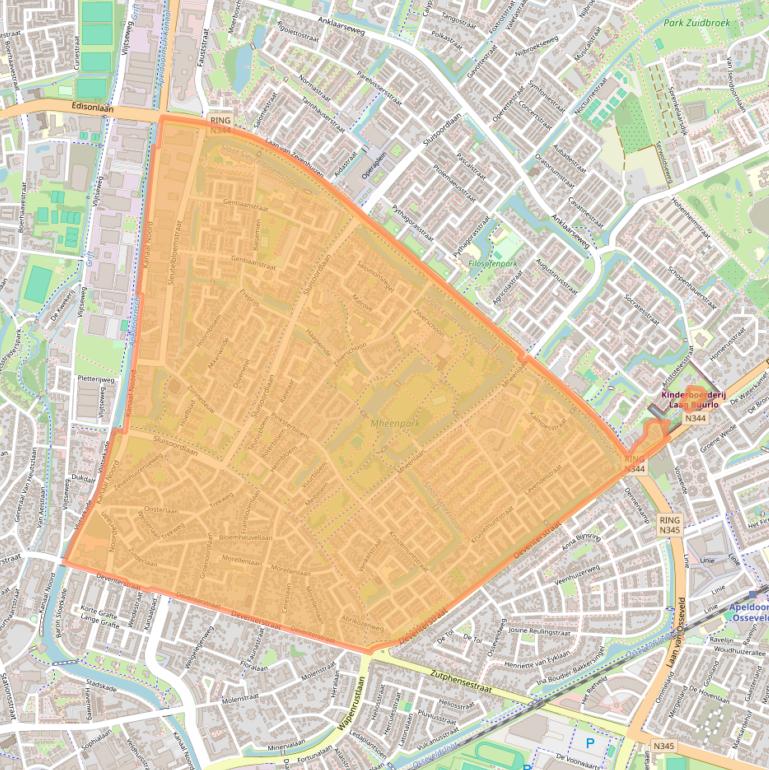 Kaart van postcodegebied 7322.