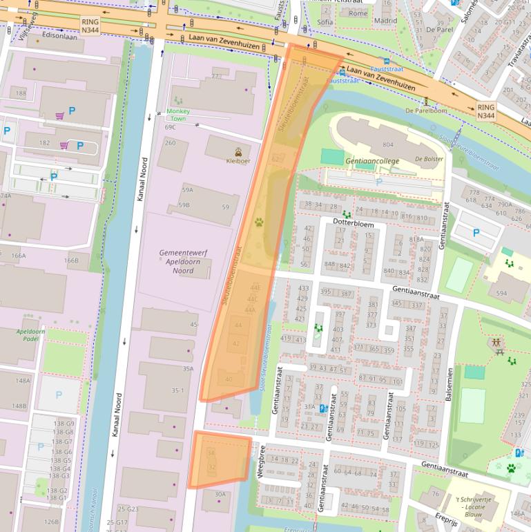 Kaart van postcodegebied 7322AK.